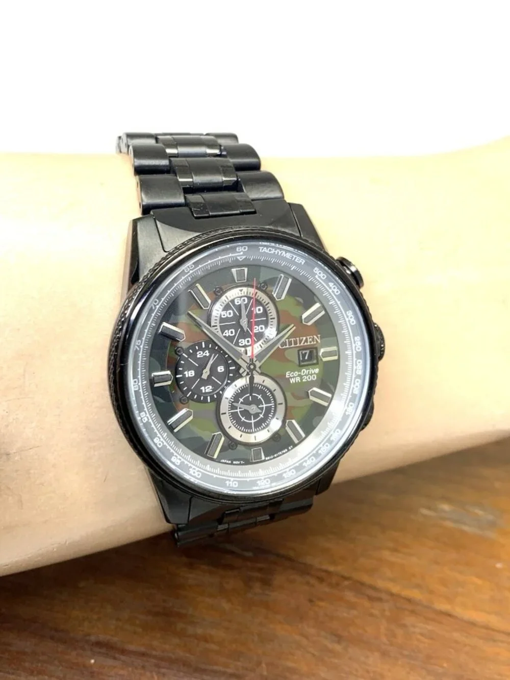 Citizen Men's Watch Nighthawk CA0805-53X Eco-Drive Chronograph Camo Black Steel